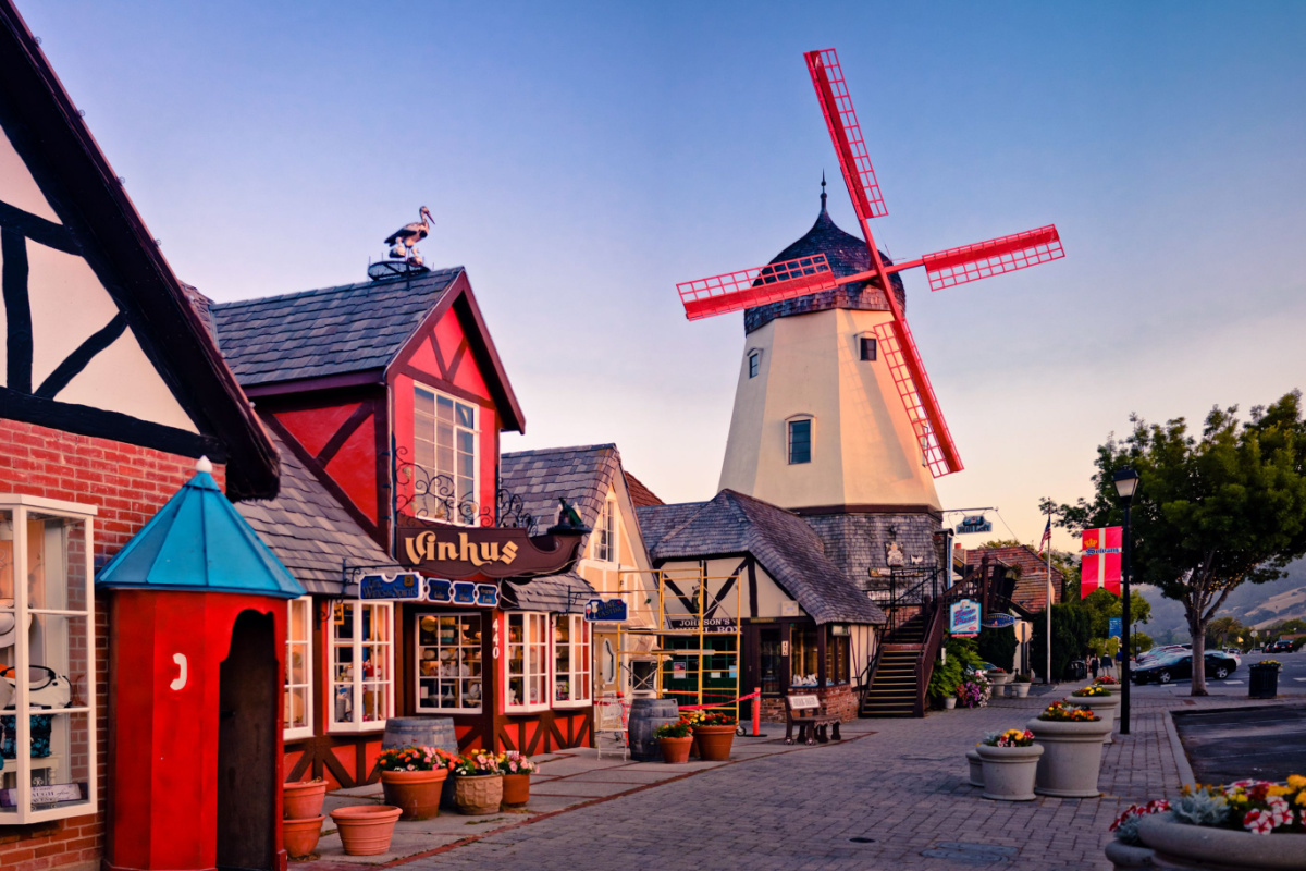 Danish Street in Solvang, California. Photography by fox_lei. Image via Shutterstock