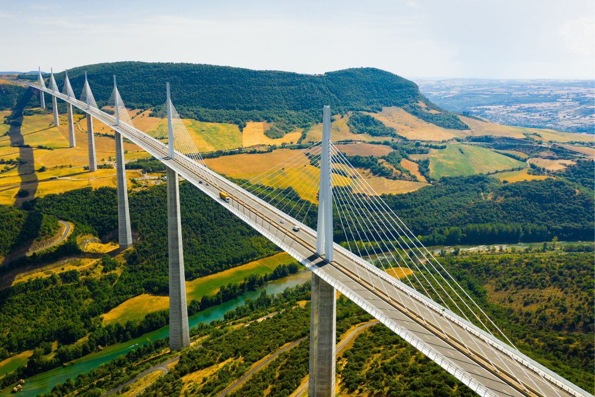 The 10 Most Beautiful Bridges in the World 2024 Guide. Millau Viaduct, France. Photographed by BearFotos. Image via Shutterstock.
