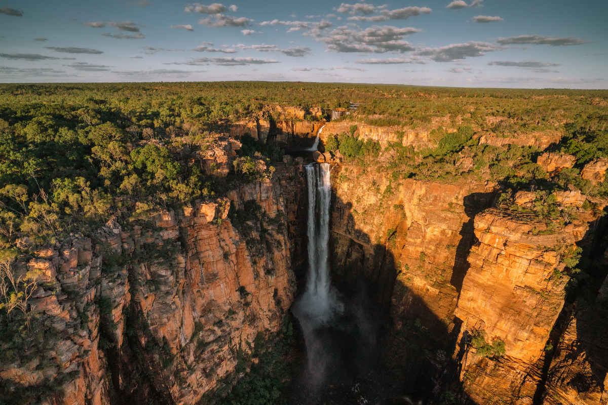 Aerial Shot of Jim Jim Falls, Northern Territory. Image via Tourism NT