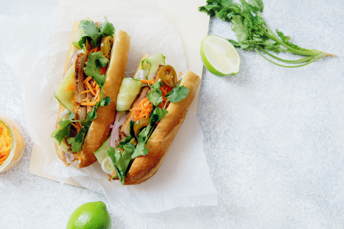 Banh mi on table. Photography by Asya Nurullina. Image via Shutterstock