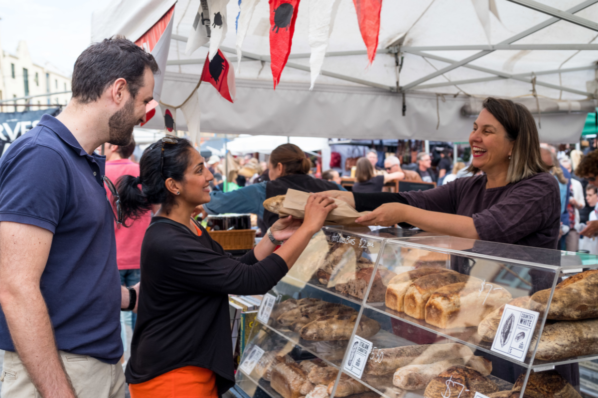 Salamanca Market. Photography by City of Hobart and Alastair Bett. Image via Tourism Tasmania