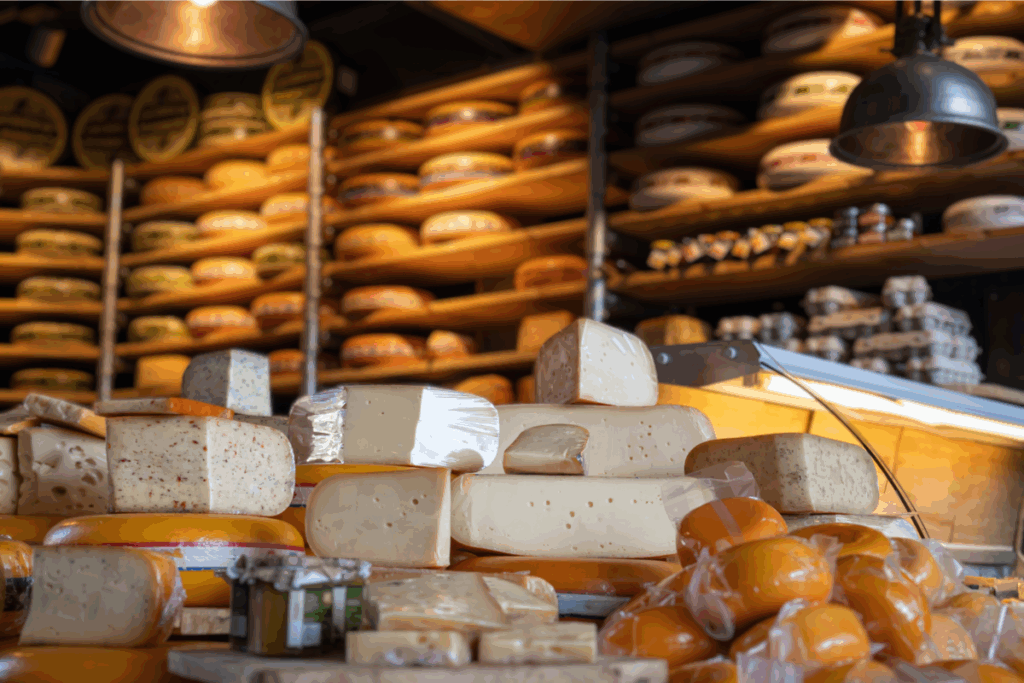Cheese stacks in store. Photography by rawf8 via Shutterstock
