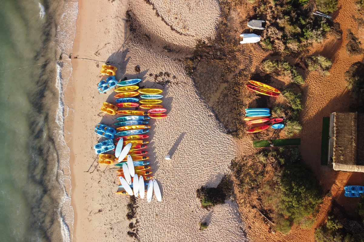 Paddle Through The 10 Best Kayaking Spots in Western Australia. Shark Bay, Western Australia. Photographed by Drone Chicks. Image via Shutterstock.