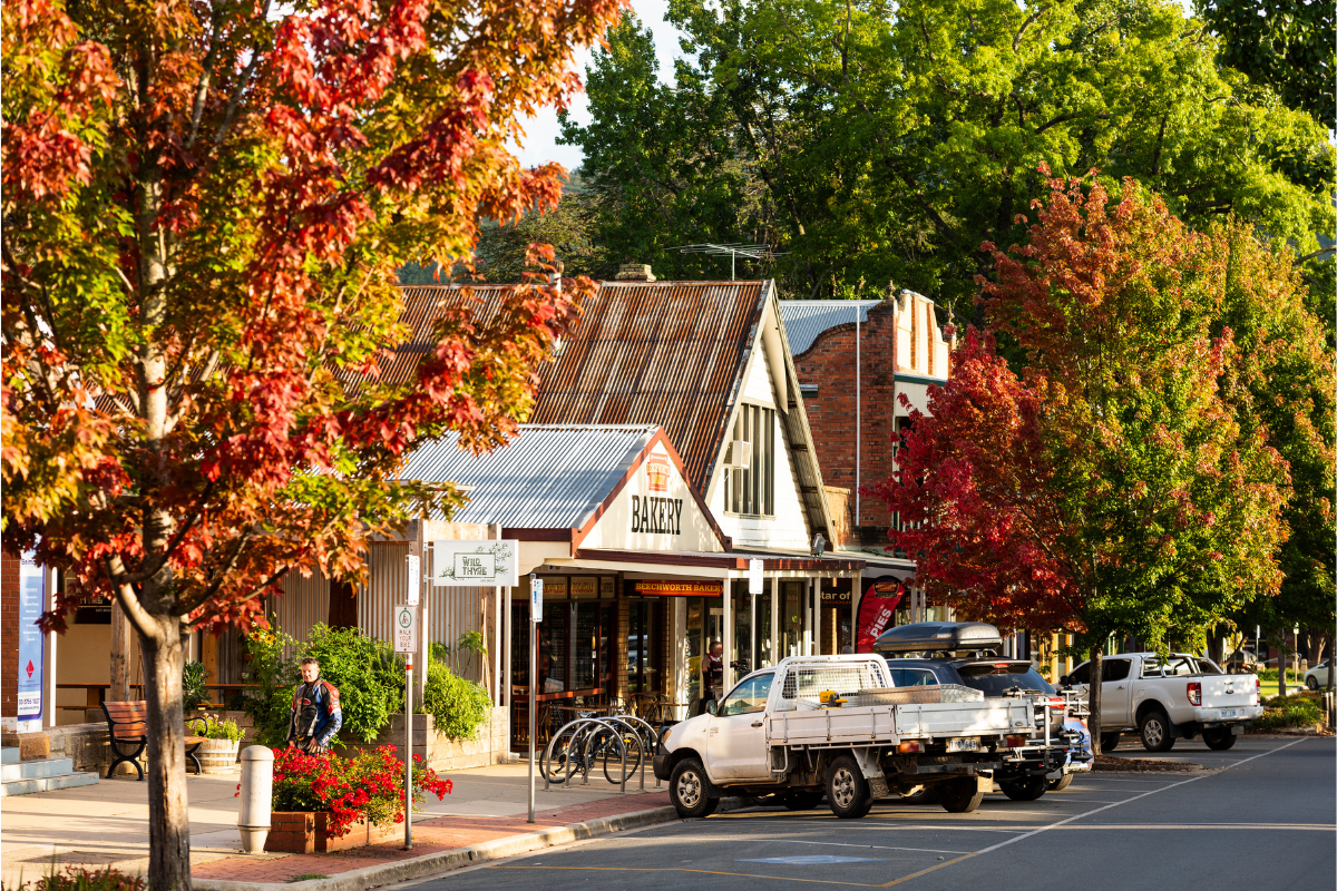 Streets of Bright, Victoria. Image via Visit Victoria