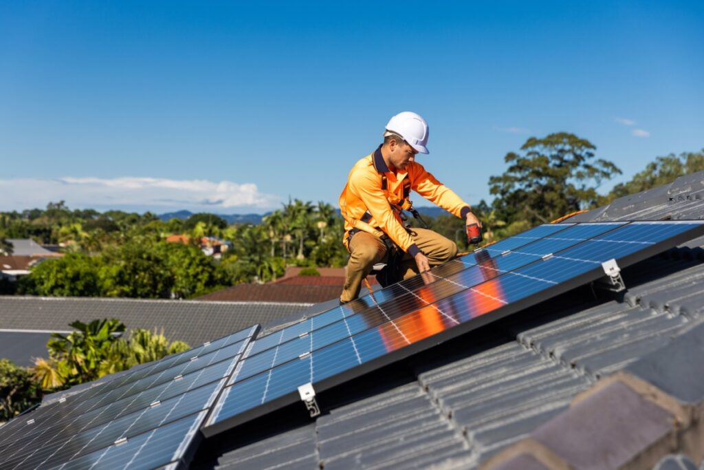 Solar panel installation in Australia. Photography by zstock via Shutterstock