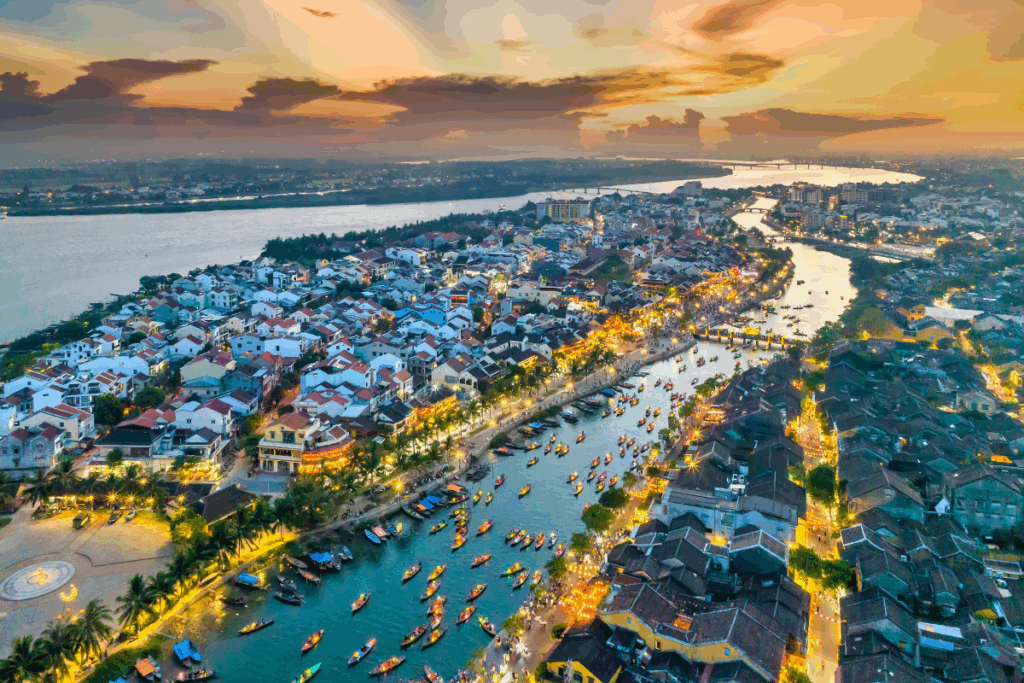 Aerial view of Hoi An Ancient Town. Photography by Huy Thoai via Shutterstock