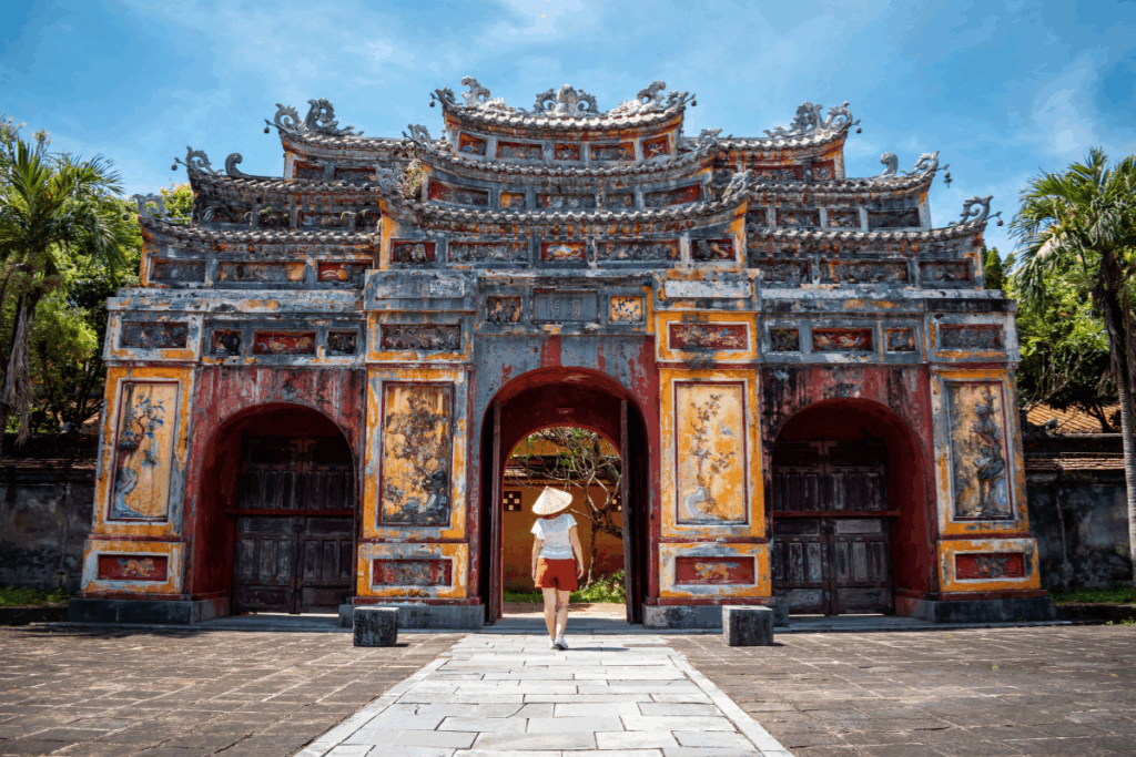 The interior of the ancient imperial city of Hue, Vietnam. Photography by nadia_acosta via Shutterstock